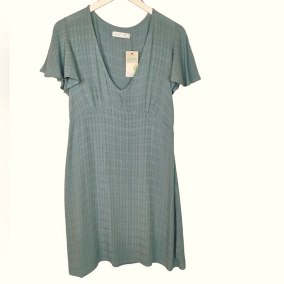 Primark Dress with Flutter Sleeves Blue Green Size 8 NWT - Picture 11 of 16